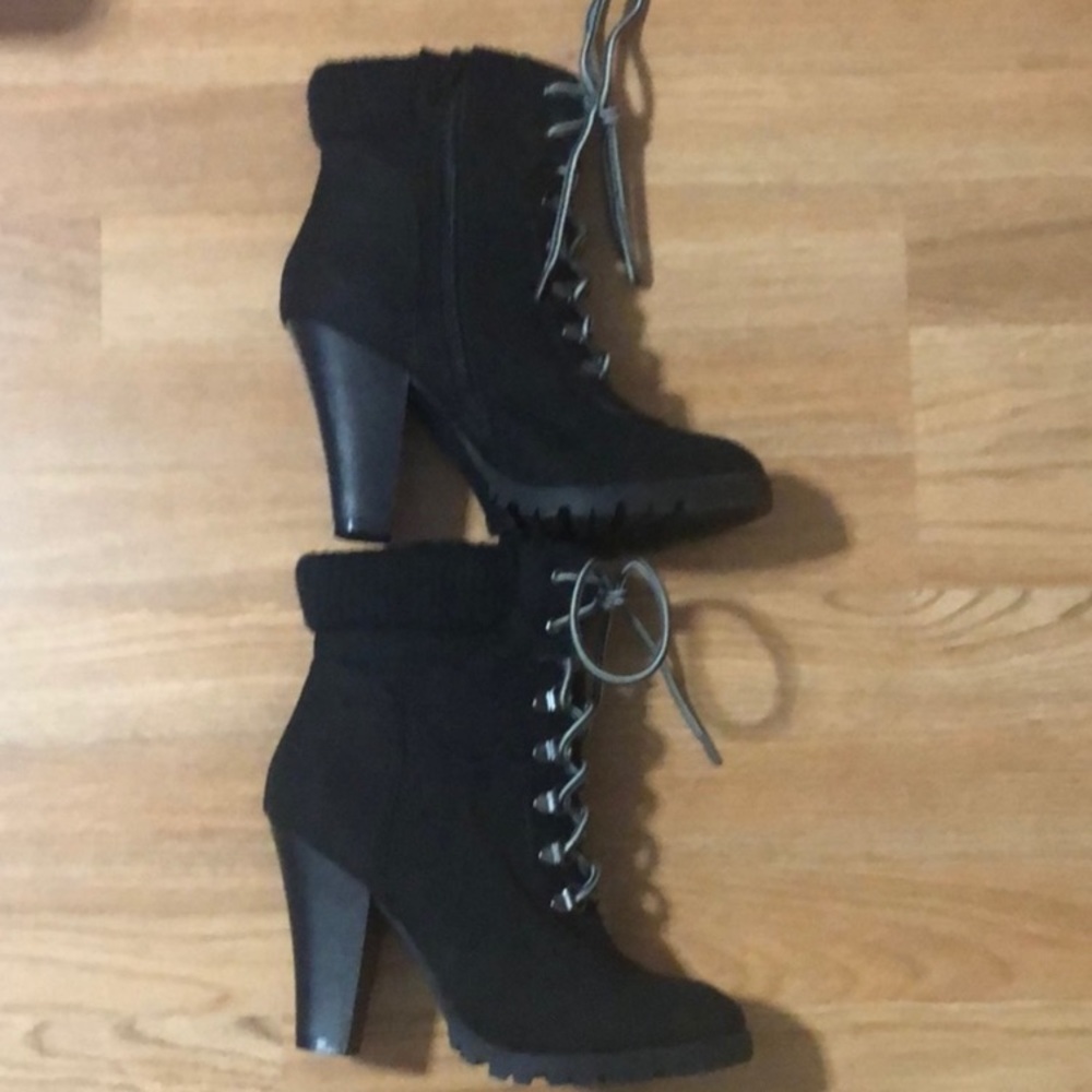 3/$15 Black Lace-Up Boots